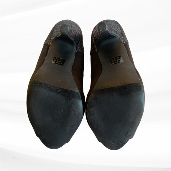 Steve Madden Black Glitter Peep Toe Platform Pumps, Size 7M - Picture 8 of 10